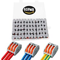 CESFONJER 60 PCS Bloque De Terminales- Electrical Terminal Block- 3 Agujeros Conectores Reutilizables.